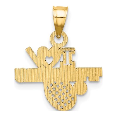 10K Yellow Gold I Heart Tennis Charm Pendant – view 5