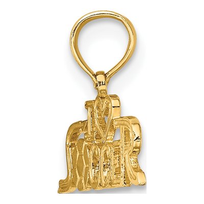 10K Yellow Gold I Heart Soccer Charm – view 3
