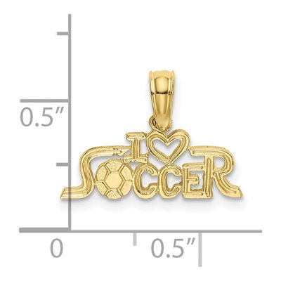 10K Yellow Gold I Heart Soccer Charm – view 4