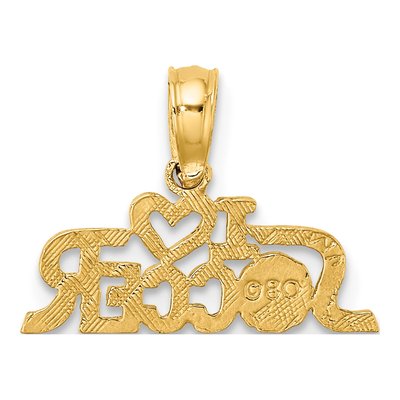 10K Yellow Gold I Heart Soccer Charm – view 5