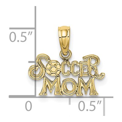10K Yellow Gold Soccer Mom Pendant – view 4