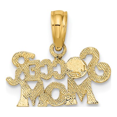 10K Yellow Gold Soccer Mom Pendant – view 5