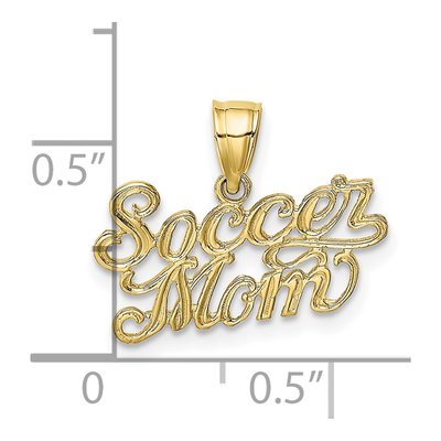 10K Yellow Gold Soccer Mom Pendant – view 4
