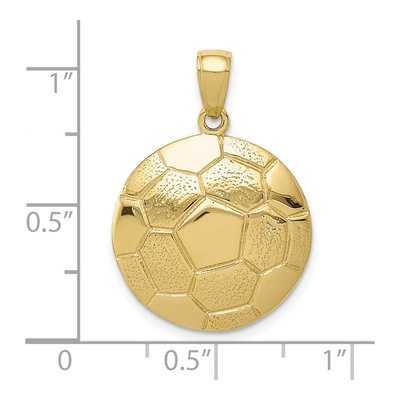 10K Yellow Gold Soccer Ball Pendant – view 4