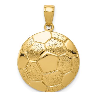 10K Yellow Gold Soccer Ball Pendant