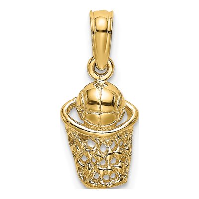 10K Yellow Gold Basketball Charm