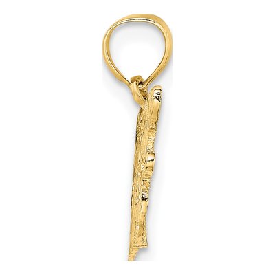 10K Yellow Gold Football MOM Script Charm – view 3