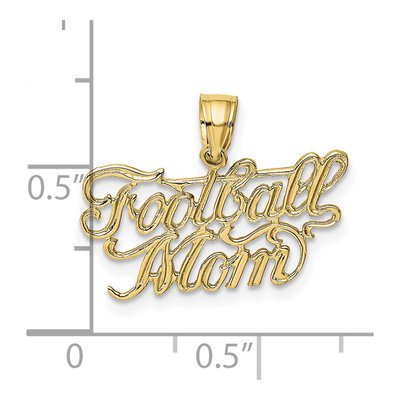 10K Yellow Gold Football MOM Script Charm – view 4