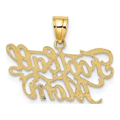 10K Yellow Gold Football MOM Script Charm – view 5