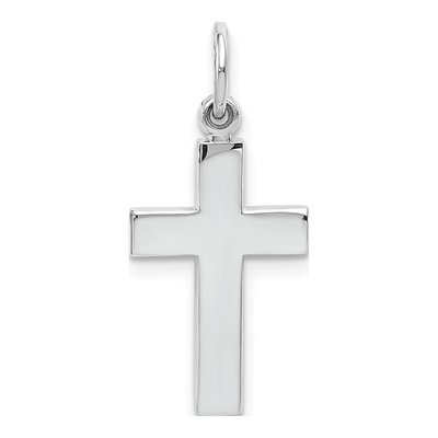 10K White Gold Latin Cross Pendant