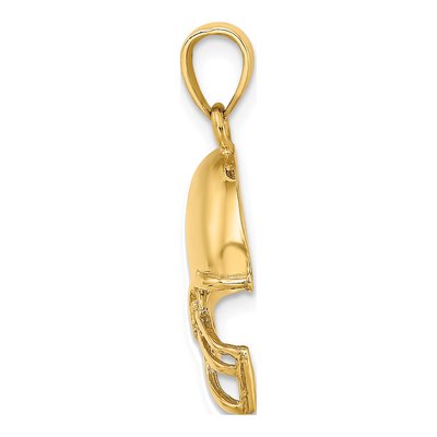 10K Yellow Gold Football Helmet Pendant – view 3