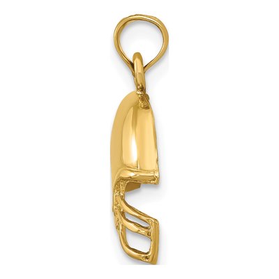 10K Yellow Gold Football Helmet Pendant – view 3