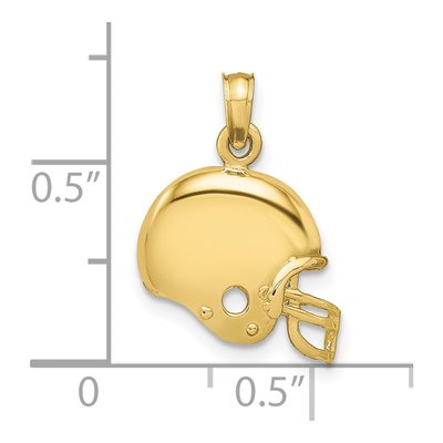 10K Yellow Gold Football Helmet Pendant – view 4