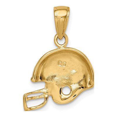 10K Yellow Gold Football Helmet Pendant – view 5