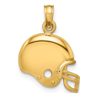 10K Yellow Gold Football Helmet Pendant