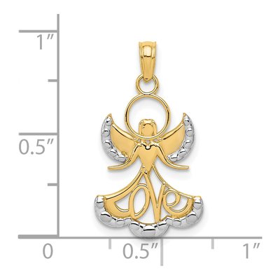 10K Yellow Gold LOVE Angel Pendant – view 4