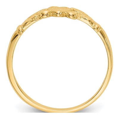 10K Yellow Gold Textured Mini Heart Baby Ring – view 3