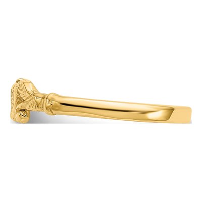 10K Yellow Gold Textured Mini Heart Baby Ring – view 5