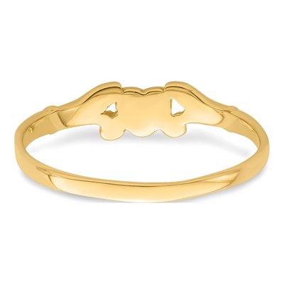10K Yellow Gold Textured Mini Heart Baby Ring – view 7