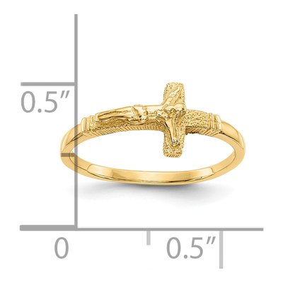 10K Yellow Gold Crucifix Baby Ring – view 4