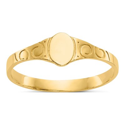 10K Yellow Gold Baby Signet Ring