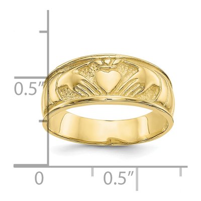 10K Yellow Gold Claddagh Ring – view 4