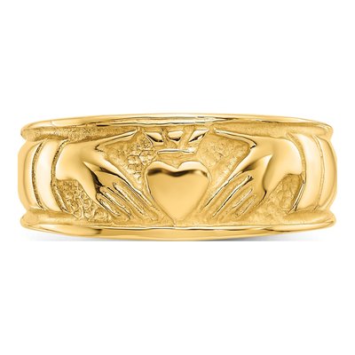 10K Yellow Gold Claddagh Ring – view 6