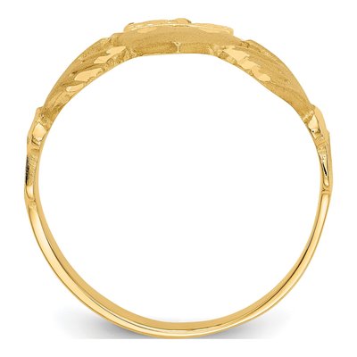 Men's 10K Yellow Gold Diamond-Cut Claddagh Ring – view 3
