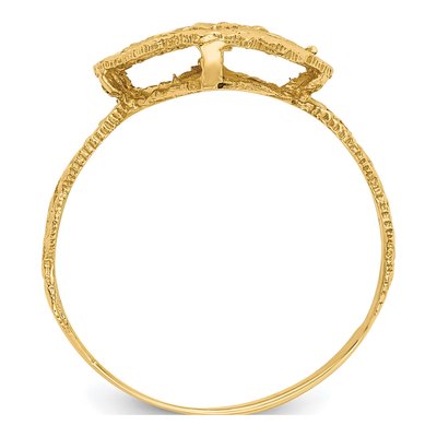 10K Yellow Gold Diamond-Cut Filigree Ring – view 2