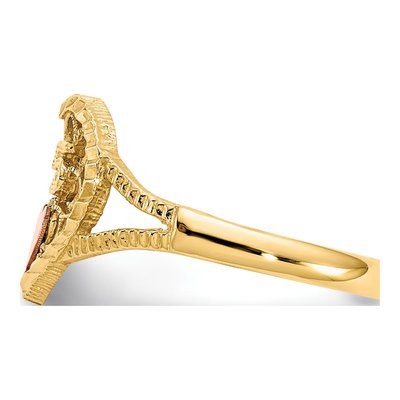 10K Two-Tone Gold Diamond-Cut Heart Ring – view 3