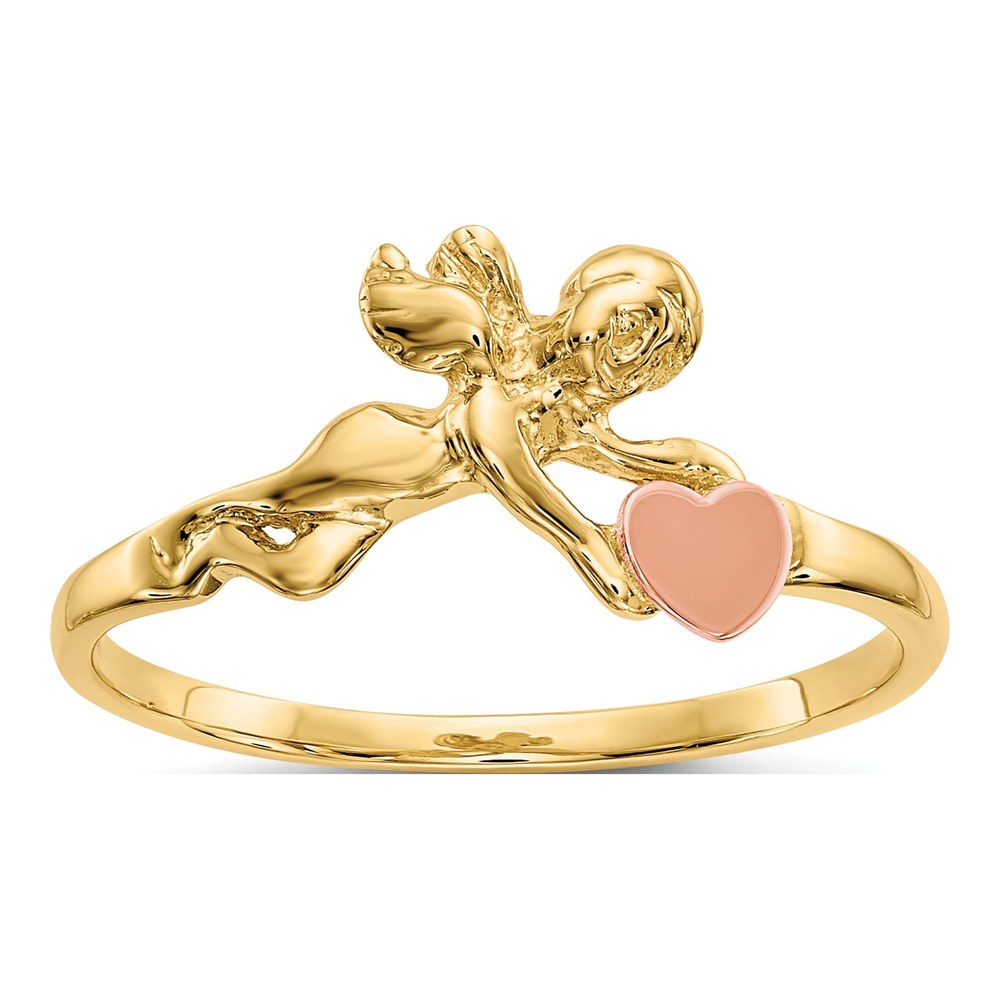 10K Two-Tone Gold Angel Heart Ring