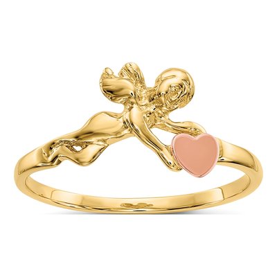 10K Two-Tone Gold Angel Heart Ring