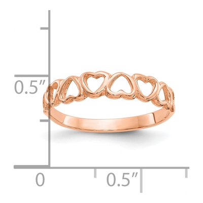 10K Rose Gold Hearts Ring – view 4