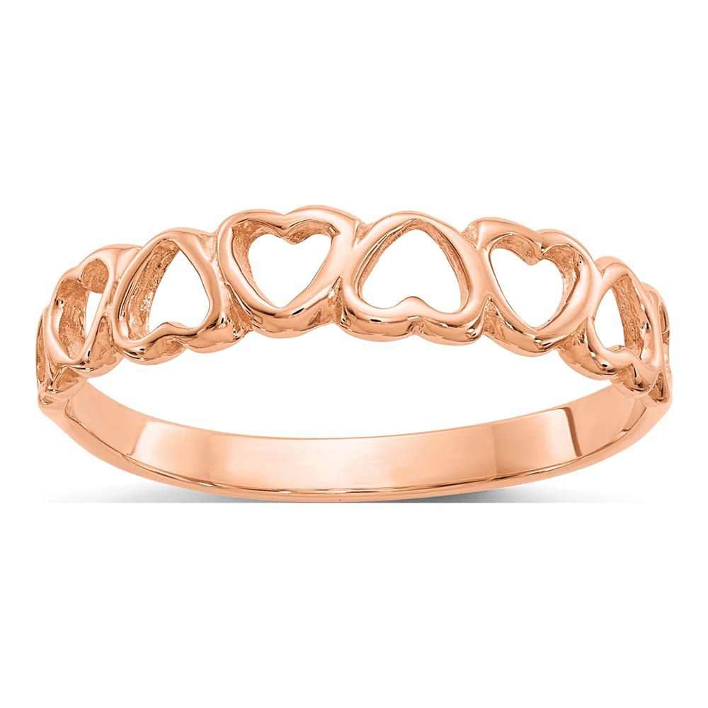 10K Rose Gold Hearts Ring