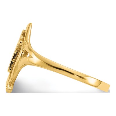 10K Yellow Gold Ichthus Cross Ring – view 5