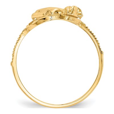 10K Two-Tone Gold Praying Hands Cross Ring – view 2