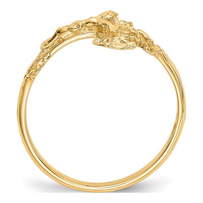 10K Yellow Gold Diamond-Cut Crucifix Ring – view 3