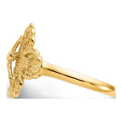 10K Yellow Gold Diamond-Cut Crucifix Ring – view 5