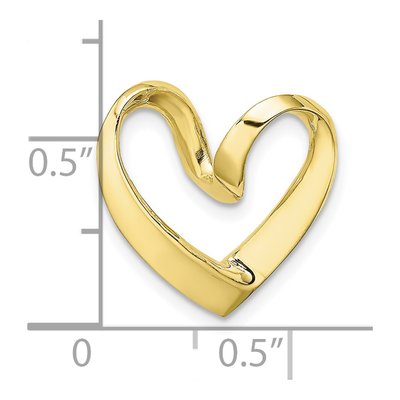 10K Yellow Gold Heart Slide Pendant – view 4