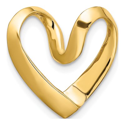 10K Yellow Gold Heart Slide Pendant – view 5