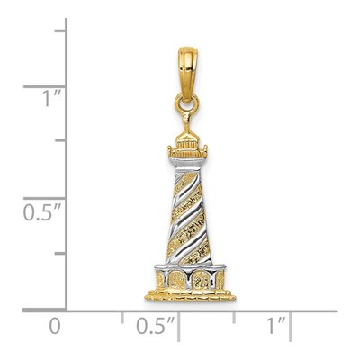 10K Yellow Gold Cape Hatteras Lighthouse Pendant – view 4