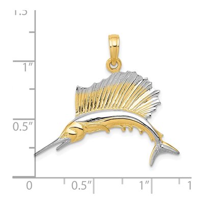 10K Yellow Gold Sailfish Pendant – view 3