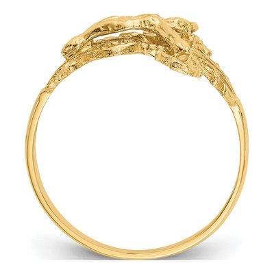 10K Yellow Gold Diamond-Cut Crucifix Ring – view 3