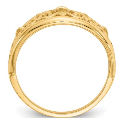 10K Yellow Gold Fleur-De-Lis Tapered Ring – view 3