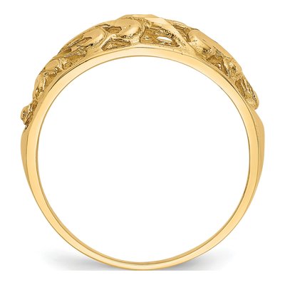 10K Yellow Gold Diamond-Cut Paisley Dome Ring – view 2