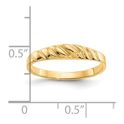 10K Yellow Gold Twisted Dome Ring – view 4