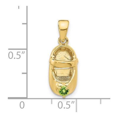 10K Yellow Gold August Birthstone Baby Shoe Charm – view 4