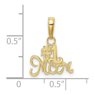 10K Yellow Gold MOM Number 1 Pendant – view 4