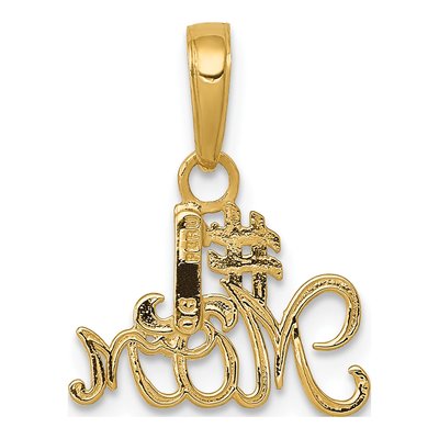 10K Yellow Gold MOM Number 1 Pendant – view 5