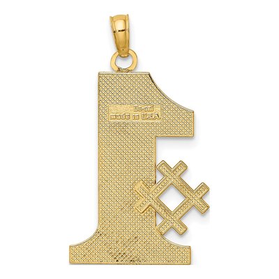 10K Yellow Gold DAD Number 1 Pendant – view 5